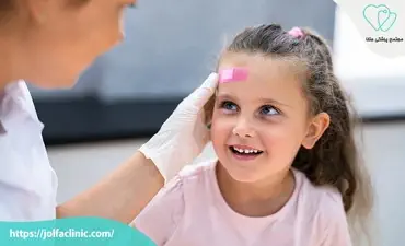 ضربه به پیشانی و تورم کودک